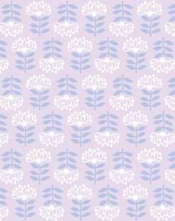 'Stylized Papyrus' Wallpaper By Tea Collection - Lavender
