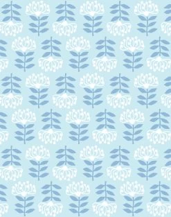 'Stylized Papyrus' Wallpaper By Tea Collection - Pale Blue