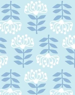 'Stylized Papyrus' Wallpaper By Tea Collection - Pale Blue 7 'Stylized Papyrus' Wallpaper By Tea Collection - Pale Blue -Wall Decoration Store StylizedPapyrus Pale Blue detail