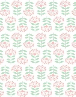 'Stylized Papyrus' Wallpaper By Tea Collection - Pink