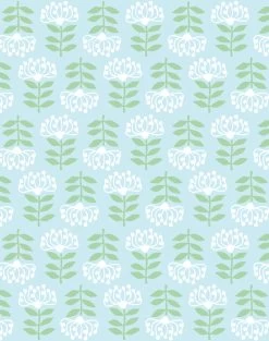 'Stylized Papyrus' Wallpaper By Tea Collection - Sky