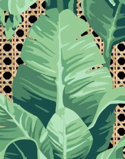 'Sunnylands Palm' Wallpaper By Nathan Turner - Onyx -Wall Decoration Store Sunnylands Palm Onyx for web WS detail