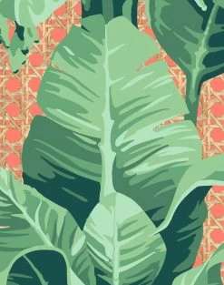 'Sunnylands Palm' Wallpaper By Nathan Turner - Persimmon -Wall Decoration Store Sunnylands Palm Persimmon for web WS detail