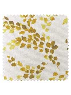 'Fabric By The Yard - Sweet Caroline - Yellow On Raw Canvas