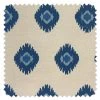 'Fabric By The Yard - Tangier Medallion - Blue On Raw Canvas -Wall Decoration Store Tangier Medallion Blue on Raw Canvas Detail