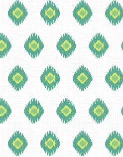'Tangier Medallion' Wallpaper By Wallshoppe - Green