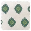 'Fabric By The Yard - Tangier Medallion - Green On Raw Canvas -Wall Decoration Store Tangier Medallion Green Raw Canvas Detail