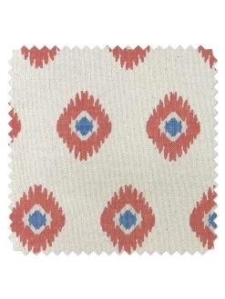 'Fabric By The Yard - Tangier Medallion - Peach On Raw Canvas