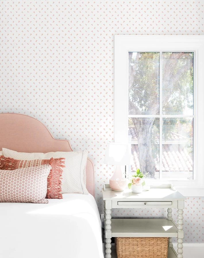 'Teensy Floral' Wallpaper By Sugar Paper - Pink On White 4 'Teensy Floral' Wallpaper By Sugar Paper - Pink On White - Image 2