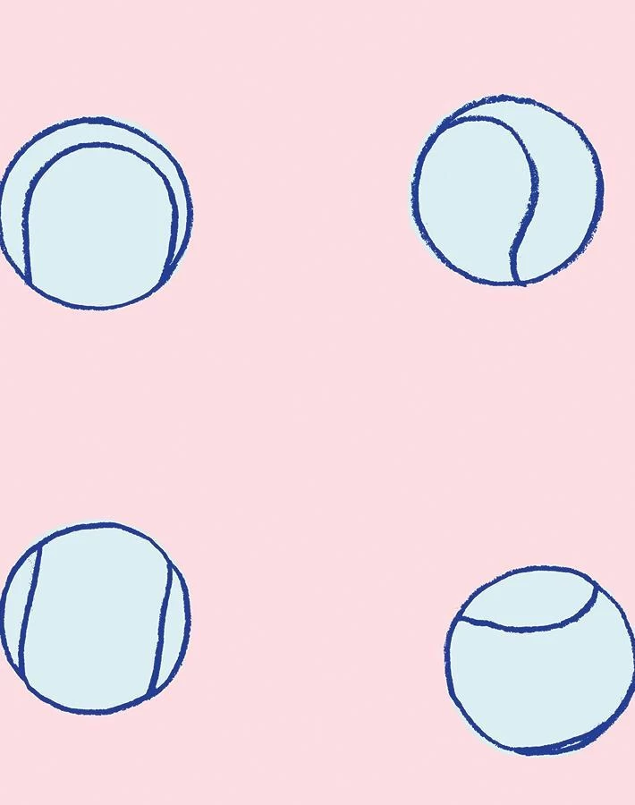 'Tennis Balls' Wallpaper By Clare V. - Pink 5 'Tennis Balls' Wallpaper By Clare V. - Pink - Image 3