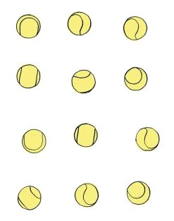 'Tennis Balls' Wallpaper By Clare V. - Yellow