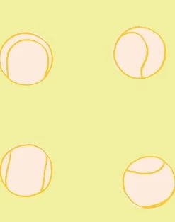 'Tennis Balls' Wallpaper By Clare V. - Lemon -Wall Decoration Store Tennis Balls yellow peach detail 4785c5c9 798b 40f6 8904 7864c8c9d0e2