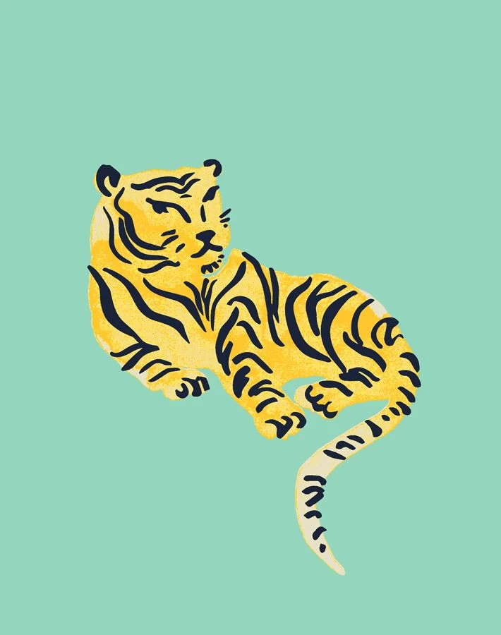 'Tigers' Wallpaper By Tea Collection - Caribbean 5 'Tigers' Wallpaper By Tea Collection - Caribbean - Image 3