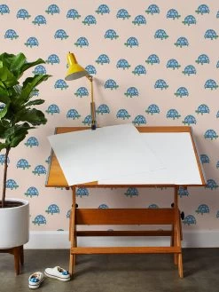'Tortoise' Wallpaper By Tea Collection - Peach -Wall Decoration Store Tortoise by Tea Collection Peach RS