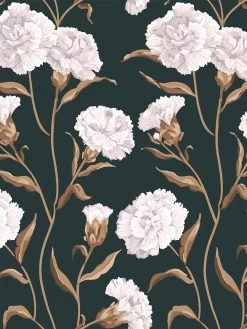 'Townhouse' Wallpaper By Sarah Jessica Parker - Pearl On Deep Navy