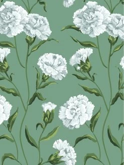 'Townhouse' Wallpaper By Sarah Jessica Parker - Silver On Sage