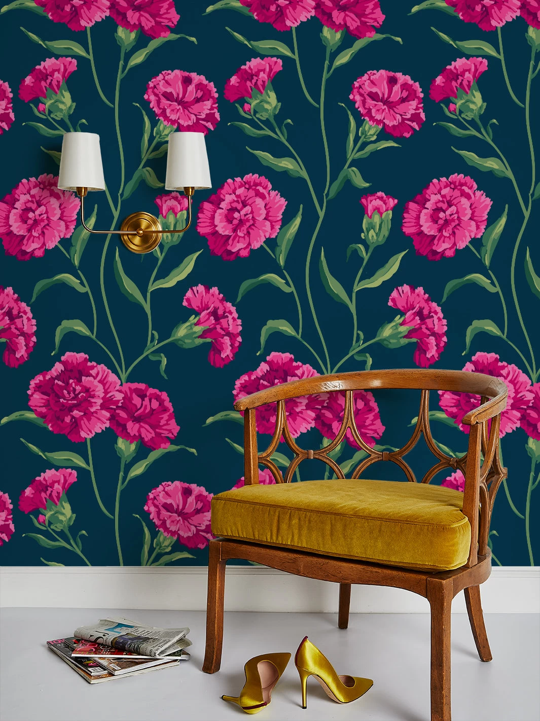 'Townhouse' Wallpaper By Sarah Jessica Parker - Punch On Navy 4 'Townhouse' Wallpaper By Sarah Jessica Parker - Punch On Navy - Image 2