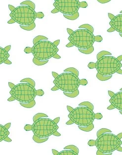 'Trailing Turtles' Wallpaper By Tea Collection - Lime