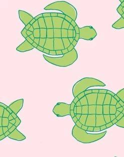 'Trailing Turtles' Wallpaper By Tea Collection - Piggy Bank -Wall Decoration Store TrailingTurtles PiggyBank detail