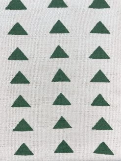 'Fabric By The Yard - Triangles - Green On California Cotton -Wall Decoration Store Triangles Green on CA Cotton Design