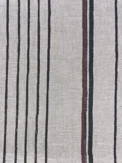 'Fabric By The Yard - Two Tone Stripe - Black & Burgundy On Flax Linen 8 'Fabric By The Yard - Two Tone Stripe - Black & Burgundy On Flax Linen -Wall Decoration Store Two Tone Stripe Black Burgundy Flax Linen Design