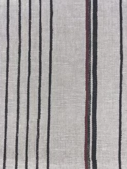 'Fabric By The Yard - Two Tone Stripe - Black & Burgundy On Linen -Wall Decoration Store Two Tone Stripe Black Burgundy Flax Linen Design 68b7eb60 d93c 4656 a416 5874f7e4e87f
