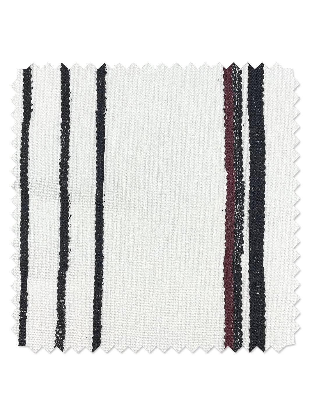'Fabric By The Yard - Two Tone Stripe - Black & Burgundy On Flax Linen 4 'Fabric By The Yard - Two Tone Stripe - Black & Burgundy On Flax Linen - Image 2