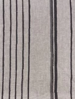 'Fabric By The Yard - Two Tone Stripe - Black & Gray On Linen -Wall Decoration Store Two Tone Stripe Black Gray Flax Linen Design bad3edf5 0b69 43b0 aeb1 0b6301049b08