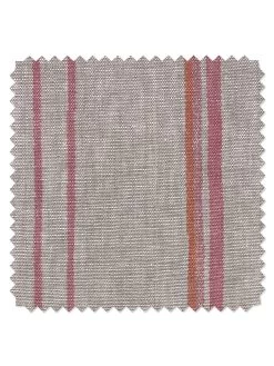 'Fabric By The Yard - Two Tone Stripe - Creamsicle On Flax Linen
