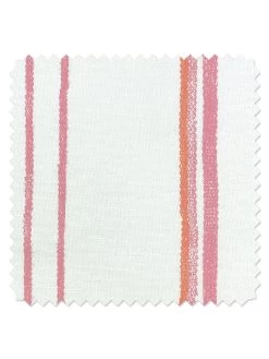 'Fabric By The Yard - Two Tone Stripe - Creamsicle On Linen