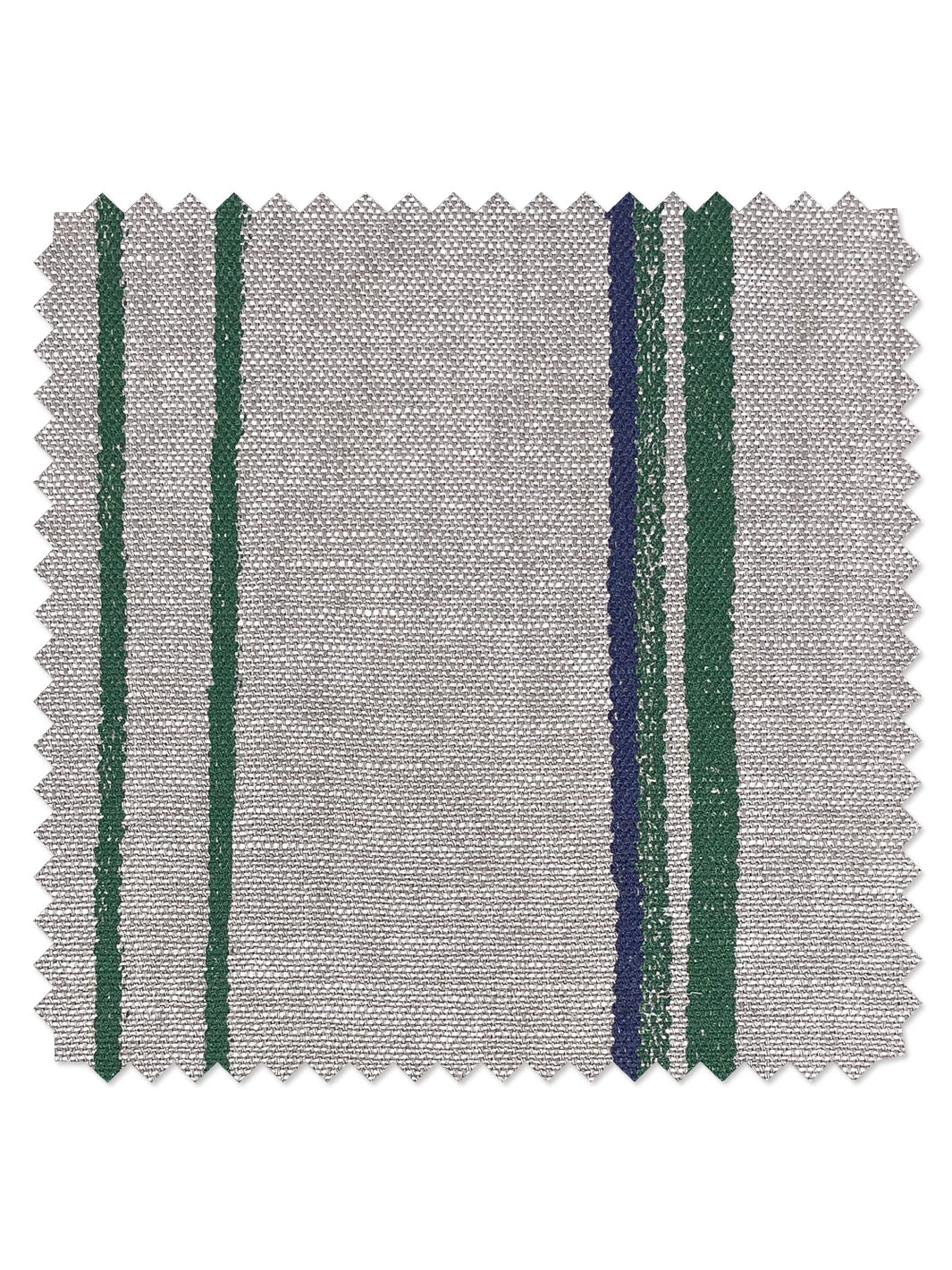 'Fabric By The Yard - Two Tone Stripe - Green & Blue On Flax Linen 3 'Fabric By The Yard - Two Tone Stripe - Green & Blue On Flax Linen