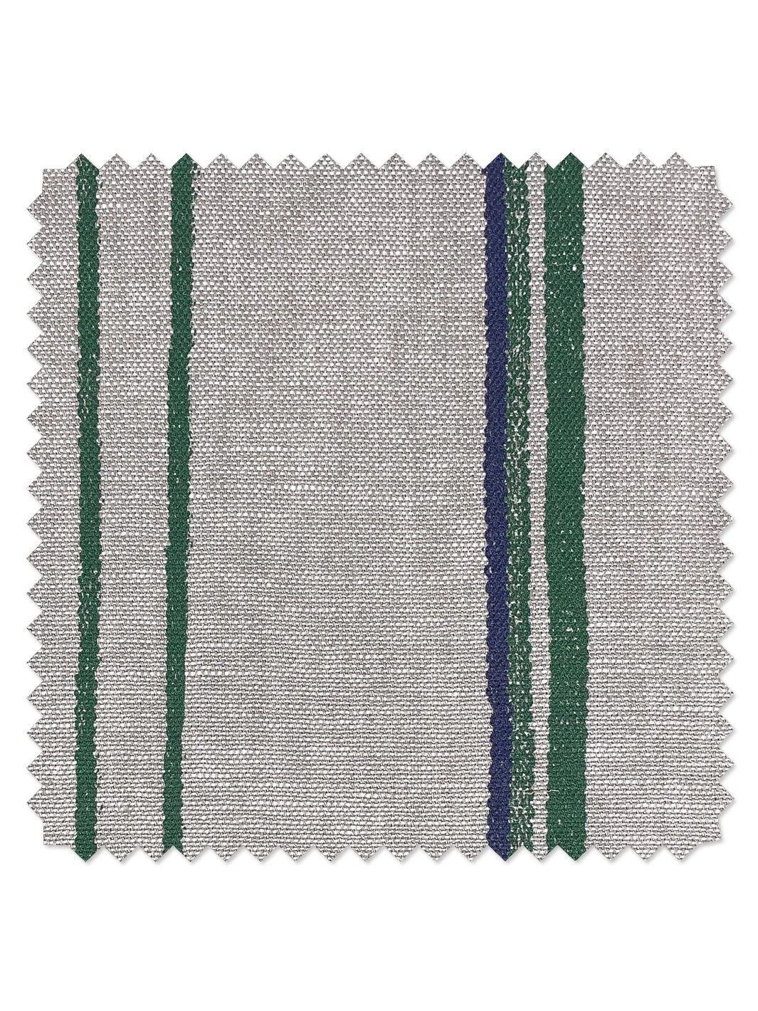 'Fabric By The Yard - Two Tone Stripe - Green & Blue On Linen 4 'Fabric By The Yard - Two Tone Stripe - Green & Blue On Linen - Image 2