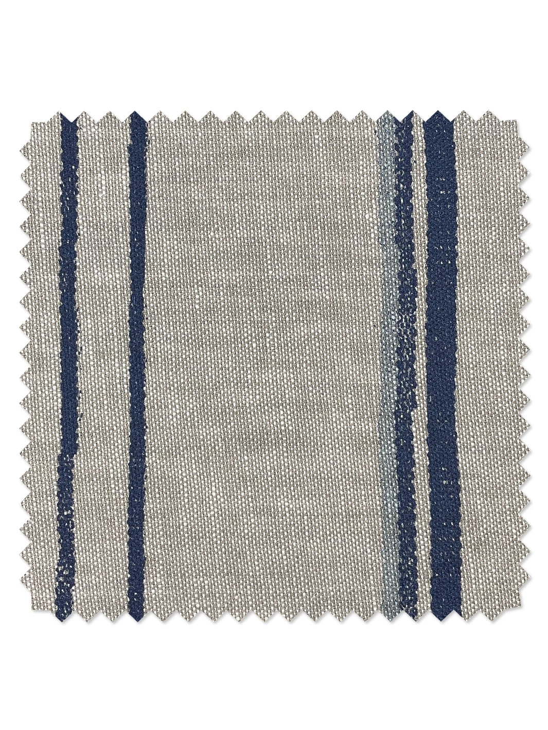 'Fabric By The Yard - Two Tone Stripe - Navy & Sky On Flax Linen 3 'Fabric By The Yard - Two Tone Stripe - Navy & Sky On Flax Linen