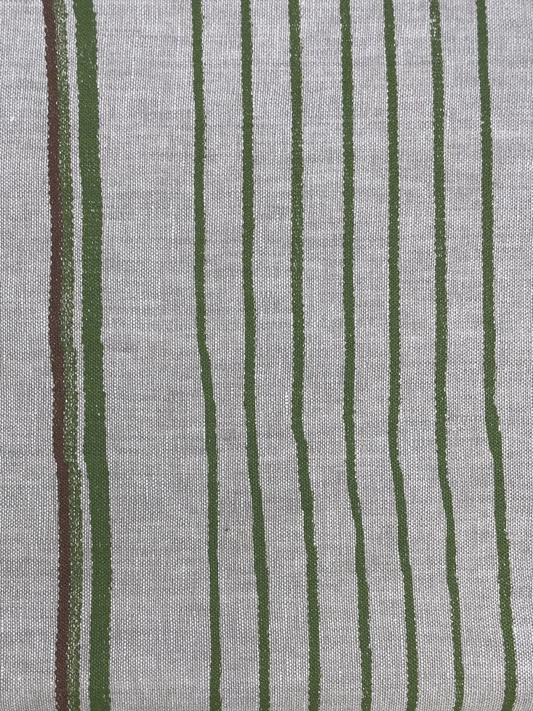 'Fabric By The Yard - Two Tone Stripe - Rust & Moss On Linen 6 'Fabric By The Yard - Two Tone Stripe - Rust & Moss On Linen - Image 4