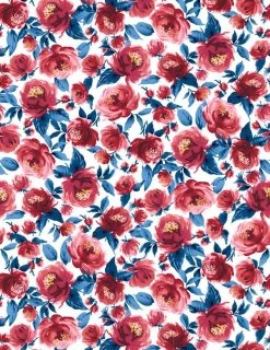 'Veronica' Wallpaper By Wallshoppe - Red And Blue