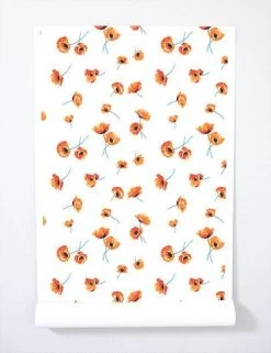 'Poppy' Wallpaper By Nathan Turner - White -Wall Decoration Store WS Poppy Roll White WEB 687ccf33 a683 4e8f a731 6ddb077690f5
