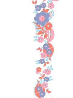 'Floral Stripe' Wallpaper By Barbie™ - Violet Melon 7 'Floral Stripe' Wallpaper By Barbie™ - Violet Melon -Wall Decoration Store Wallshoppe Barbie Floral Stripe Wallpaper by Barbie Violet Melon Detail