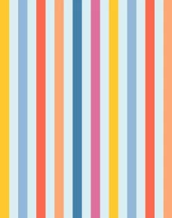 'Bend And Snap Stripe' Wallpaper By Barbie™ - Pale Blue