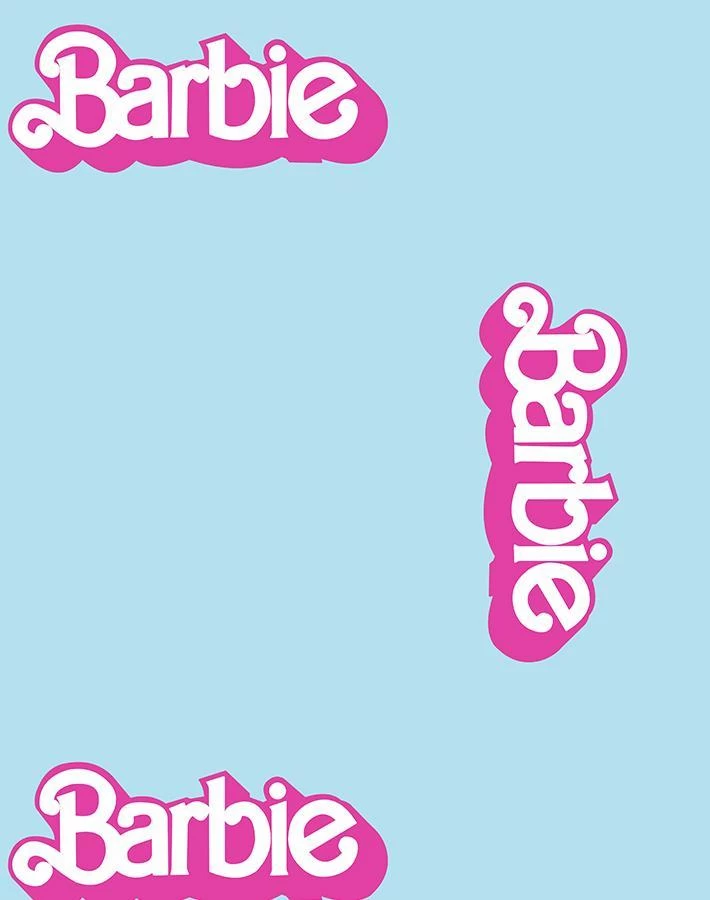 'Barbie™ 80s Logo' Wallpaper By Barbie™ - Baby Blue - Image 3