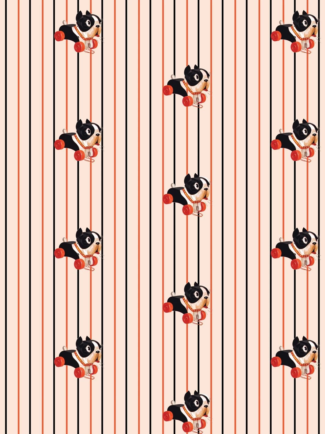 'Barky Stripe' Wallpaper By Fisher-Price™ - Peach - Image 2