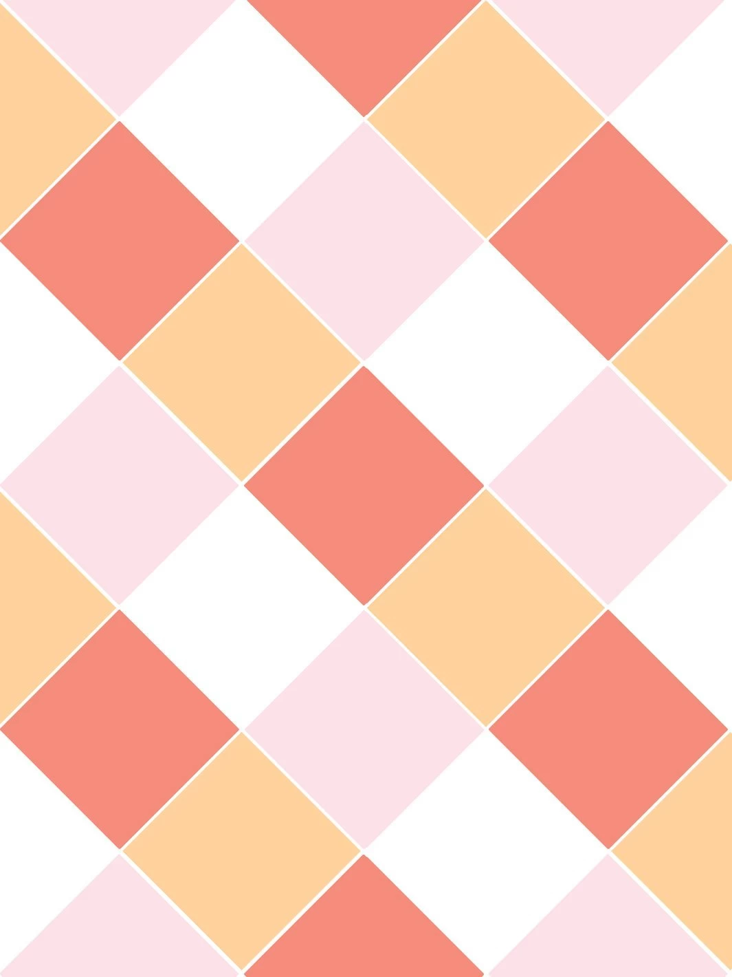 'Diamonds Large' Wallpaper By Fisher-Price™ - Peach - Image 2