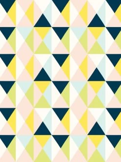 'Geo' Wallpaper By Fisher-Price™ - Navy Peach -Wall Decoration Store Wallshoppe Fisher Price Geo by Fisher Price Peach Navy Design