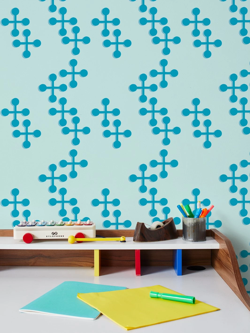 'Jacks Large Two Color' Wallpaper By Fisher-Price™ - Blue 3 'Jacks Large Two Color' Wallpaper By Fisher-Price™ - Blue