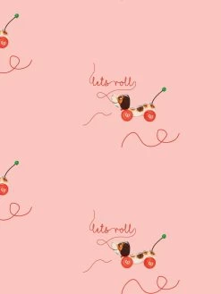 'Lets Roll' Wallpaper By Fisher-Price™ - Pink -Wall Decoration Store Wallshoppe Fisher Price Let s Roll by Fisher Price Pink Detail