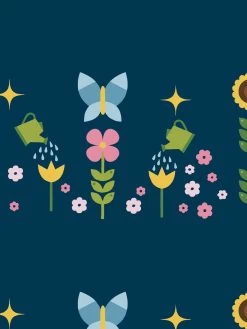 'Sunflower Garden' Wallpaper By Fisher-Price™ - Navy 7 'Sunflower Garden' Wallpaper By Fisher-Price™ - Navy -Wall Decoration Store Wallshoppe Fisher Price Sunflower Garden by Fisher Price Navy Detail