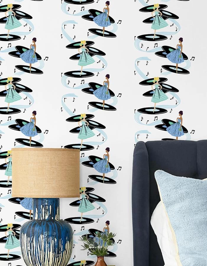 'Galaxy Records' Wallpaper By Barbie™ - Blue Caribbean 4 'Galaxy Records' Wallpaper By Barbie™ - Blue Caribbean - Image 2