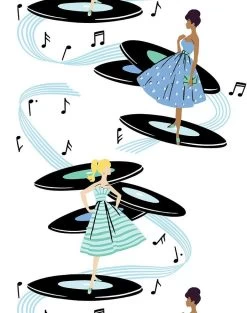 'Galaxy Records' Wallpaper By Barbie™ - Blue Caribbean 7 'Galaxy Records' Wallpaper By Barbie™ - Blue Caribbean -Wall Decoration Store Wallshoppe Galaxy Records Wallpaper by Barbie Blue Caribbean Detail c9911cff 9668 46e7 a537 26bd3d750643