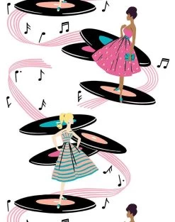 'Galaxy Records' Wallpaper By Barbie™ - Pink Teal 7 'Galaxy Records' Wallpaper By Barbie™ - Pink Teal -Wall Decoration Store Wallshoppe Galaxy Records Wallpaper by Barbie Pink Teal Detail 4532f25b 6410 4347 98d9 ff9e6cb93c65