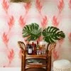 'Belafonte Palm' Grasscloth Wallpaper By Nathan Turner - Red 1 'Belafonte Palm' Grasscloth Wallpaper By Nathan Turner - Red -Wall Decoration Store Wallshoppe Grasscloth Belafonte Palm Red RS