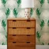 'Belafonte Palm' Grasscloth Wallpaper By Nathan Turner - Green -Wall Decoration Store Wallshoppe Grasscloth Belafonte Palm Wallpaper by Nathan Turner Green RS